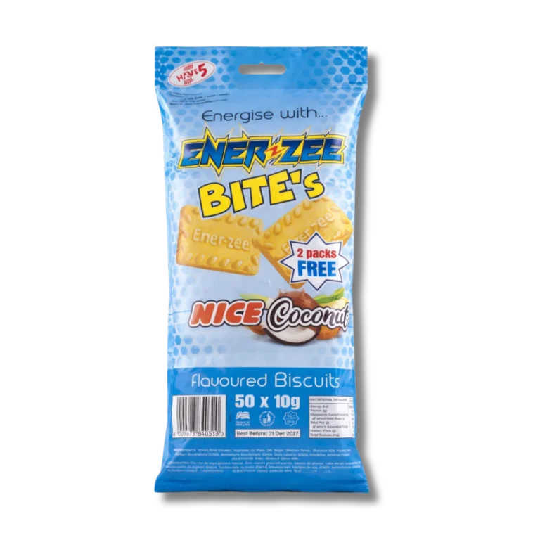 EnerZee Bite's Nice Coconut biscuits, 50 x 10g pack
